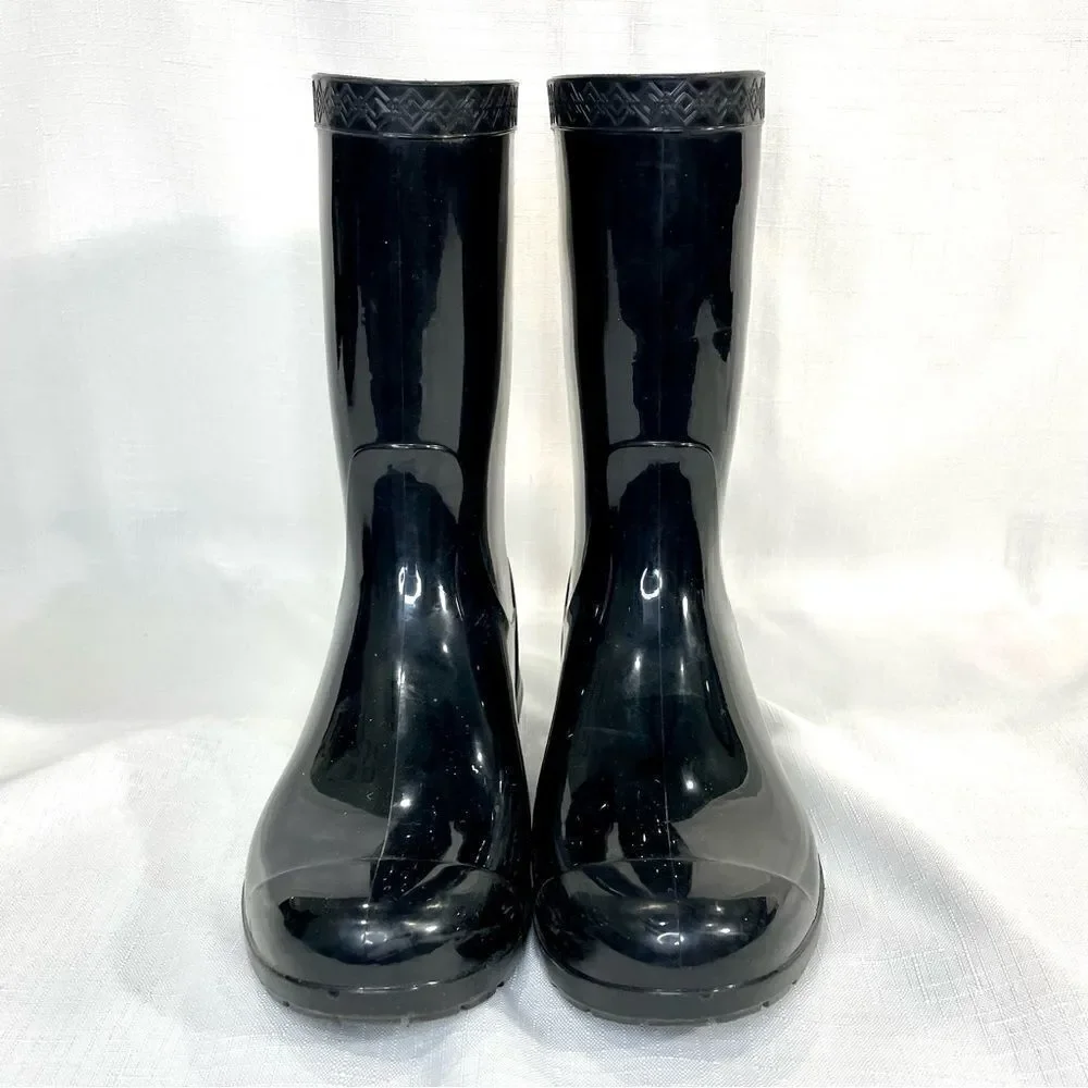 Ugg Rain Boot Black Shiny Size 2